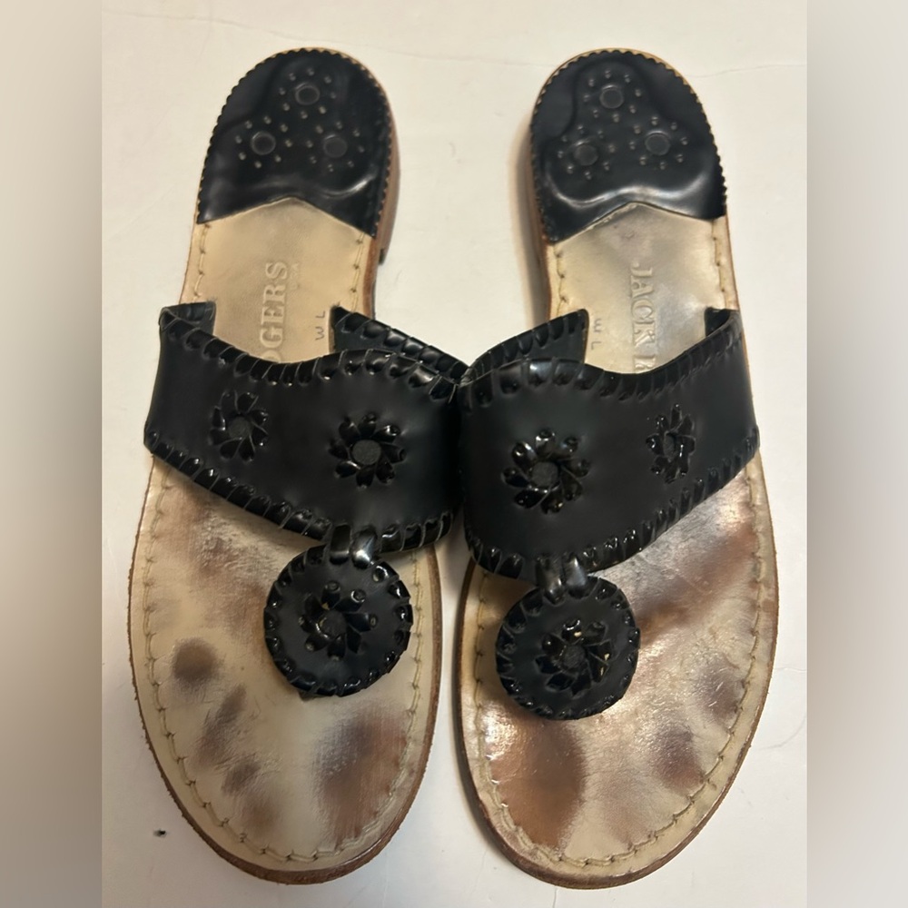 Jack Rogers Women's Black and Tan Sandals